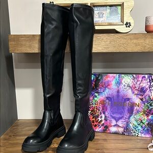 Cape Robbin Sleek gothic Black Over-the-Knee Boots new in box size 11